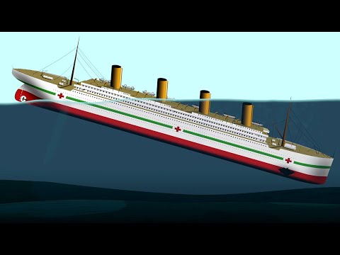 Shipwreck Animation, Britannic Ship Sinking After Hitting Mine, History of the Sinking
