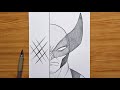 How To Draw Wolverine Half Face Wolverine Marvel Step By Step Easy Drawing