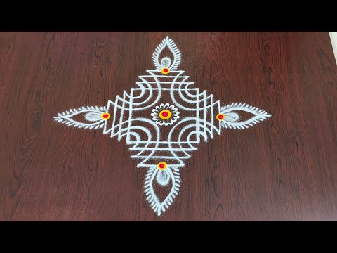 Karthikamasam muggulu|Diwali rangoli design|pandaga muggulu|easy and simple rangoli#Rang Kaa Rangoli