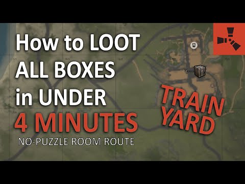 TRAIN YARD - How to LOOT ALL BOXES in UNDER 4 MINUTES (no-puzzle room route) | RUST Monument Guide