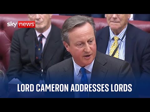 Lord Cameron opens first debate in the House of Lords