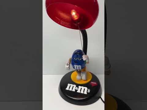 Blue M&M's Animated Talking Desk Lamp Pull Arm to Work Rare 90's