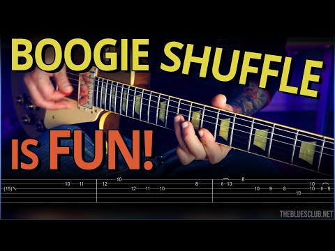 Have fun with this fast BOOGIE SHUFFLE Blues Solo! // Guitar Lesson with TABS
