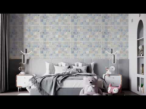 Миниатюра изображения товара Панель ПВХ Grace Плитка Мрамор голубой (964x484x3.5мм)