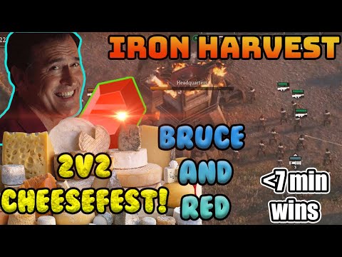 Iron Harvest - 2v2 cheese fun with Bruce and Red, How to win in 7 minutes!