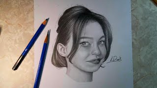 Realistic  face drawing || Easy face drawing || how to draw a girl