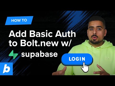 Add Basic Auth to Bolt.new with Supabase in MINUTES