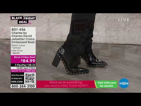 Charles by Charles David Jetsetter CrocoEmbossed LaceUp ...