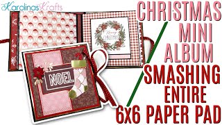 Frosted Peppermint Christmas Mini Albums Design Project Share using Entire 6x6 Paper Pad, Xmas Album