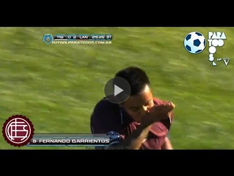 Gol Barrientos Tigre 0 - Lanús 3. Torneo Inicial 2013. Fecha 14. Fútbol Para Todos.