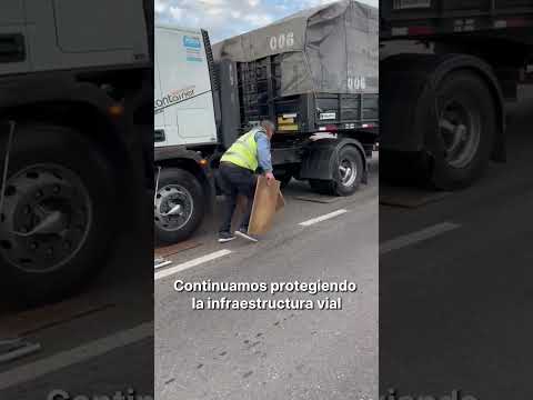 Operativo de control de exceso de carga en camiones en Maggiolo