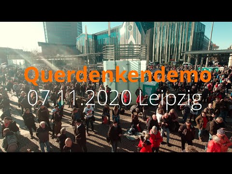 Friedliche Querdenkendemo 07.11.2020 Leipzig Vogelperspektive 4K, komplettes Demogelände aus 5m Höhe