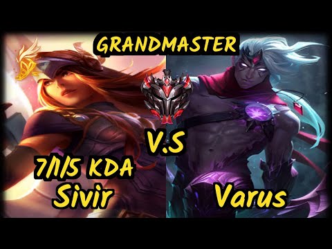 Theusma (SIVIR) vs VARUS - 7/1/5 KDA BOTTOM ADC GAMEPLAY - BR Ranked GRANDMASTER
