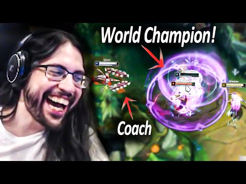 Playing with a World Champion & his COACH (FUNNIEST EVER!) | Trolling Lacari & 1v9 AP Kog'Maw!