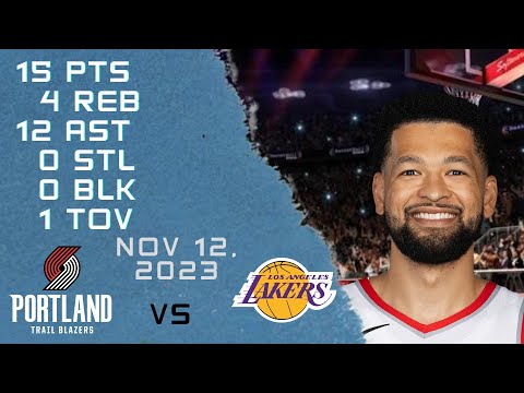 Skylar Mays player Highlights BLAZERS vs LAKERS NBA Regular season game 12-11-2023