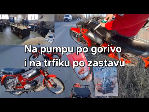 Moto vlog, idemo na pumpu, po novine i do servisa, Tomos apn4 lagana vožnja 