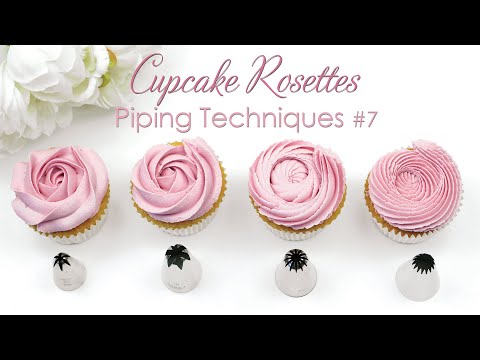 Rosette Cupcake Swirl - Cupcake Piping Techniques Tutorial