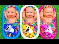 12 Minutes Satisfying Video Mixing Funny Candy ASMR Make Up In 3 Bathtubs With Baby Shark Slime