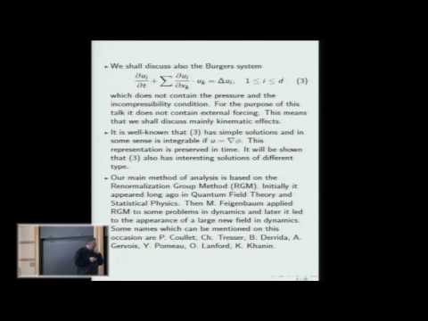 An Application of the Renormalization Group Method to the Navier-Stokes System - Yakov Sinai