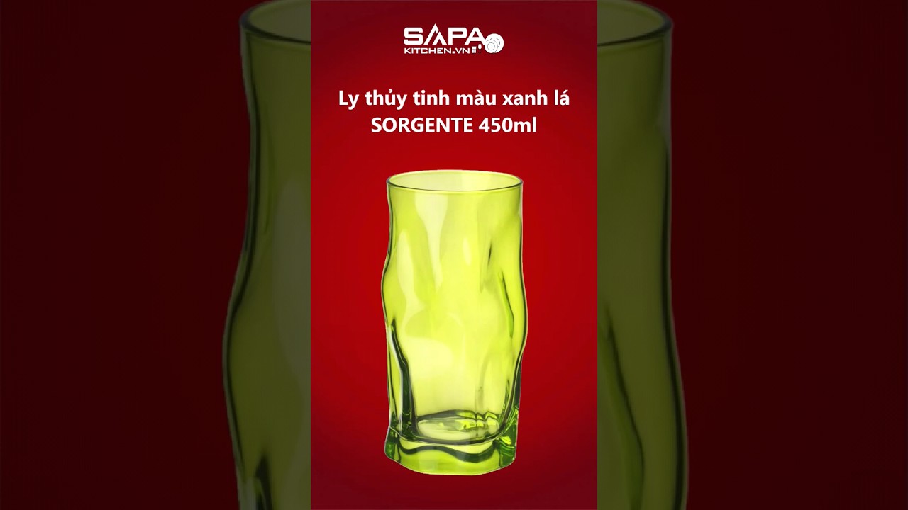 Ly thủy tinh Sorgente 45cl màu xanh lá