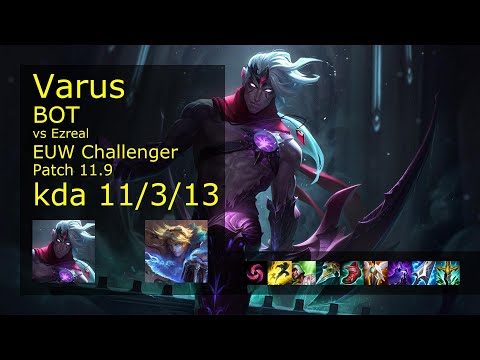 Varus ADC & Karma vs Ezreal & Janna - EUW Challenger 11/3/13 Patch 11.9 Gameplay