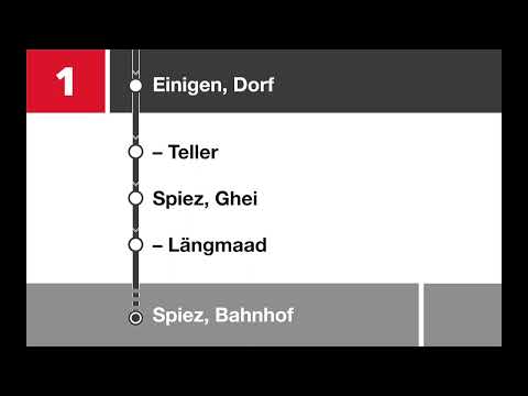 STI Bus Ansagen • 1 • Steffisburg, Flühli – Thun – Gwatt – Einigen – Spiez