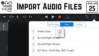How to import audio files in GarageBand iOS (iPhone/iPad)