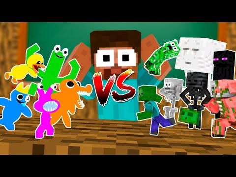Monster School : Funny Rainbow Friends - Minecraft Animation
