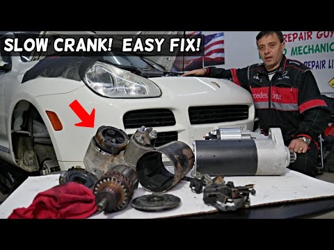 CAR CRANKS SLOW, STARTER SLOW PORSCHE CAYENNE, AUDI Q7, VW TOUAREG