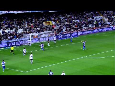 La Liga | Todos los goles del partido Valencia CF - RCD Espanyol (2-1) | 17-11-2012 | J12