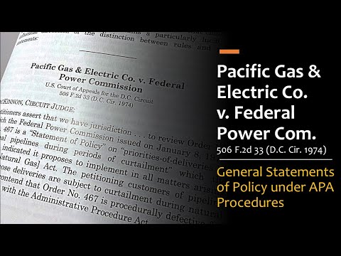 Pacific Gas & Electric Co. - Declarações Gerais de Política sob a APA