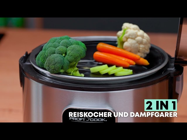 Olla Arrocera ProfiCook RK 1285 2 en 1 Negro/Plata 0,16 L video