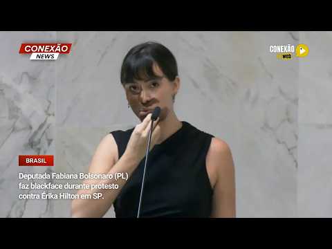 Vídeo: Deputada Fabiana Bolsonaro (PL) faz blackface durante protesto contra Érika Hilton em SP.