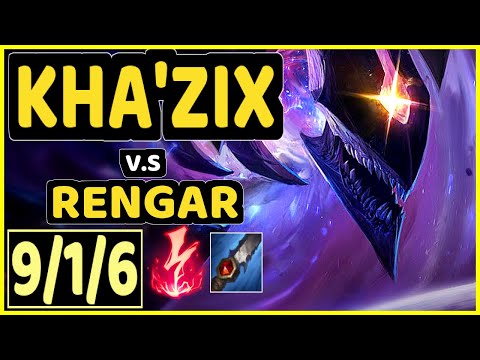 KARASMAI (KHA'ZIX) vs RENGAR - 9/1/6 KDA JUNGLE GAMEPLAY - NA Ranked GRANDMASTER