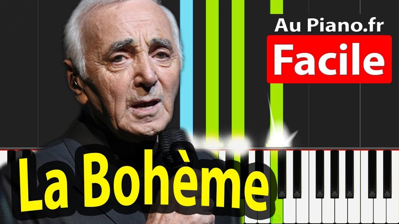 La Boheme Charles Aznavour Piano Cover Tutorial – PAROLES LYRICS
