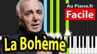 La Boheme Charles Aznavour Piano Cover Tutorial - PAROLES LYRICS