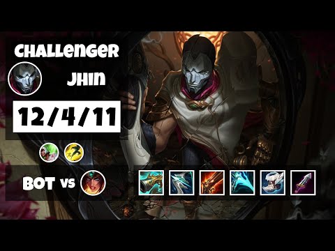 Jhin Gameplay Challenger Replay S11 - 11.6 Bot Lane (12/4/11) - BR