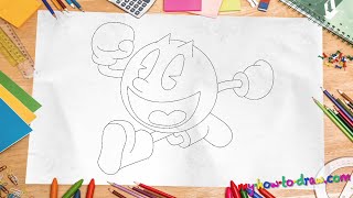 How to draw a Pac Man - Easy step-by-step drawing lessons for kids