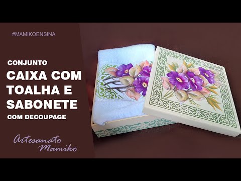 Caixa com toalha e sabonete