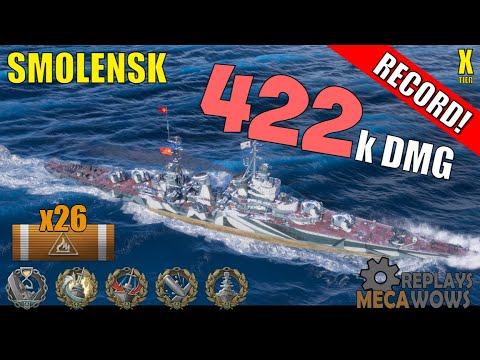 DAMAGE RECORD! Smolensk  422k Damage & 3 Kills | World of Warships Gameplay