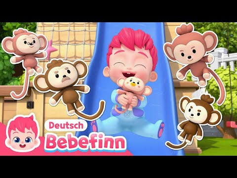 Fünf Kleine Affen Hüpfen auf dem Bett | EP60 | Sing mit Bebefinn | Bebefinn Deutsch - Kinderlieder