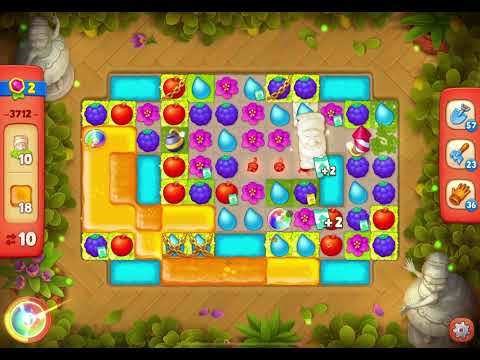 GardenScapes Level 3712 no boosters (17 moves)