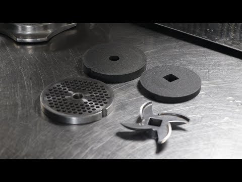 Sharpening a meat grinder knife and plate