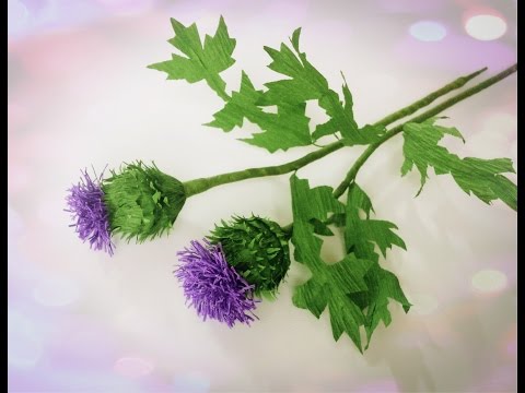 How To Make Thistle Flower From Crepe Paper - Craft Tutorial