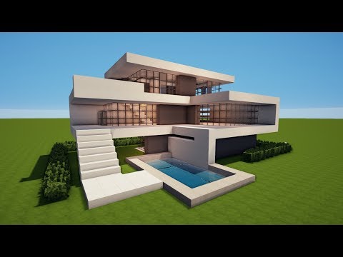 GROßES MODERNES MINECRAFT HAUS mit POOL bauen TUTORIAL [HAUS 73]