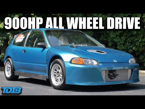 900HP AWD Turbo K20 Honda Civic Review! "The Green Dragon"