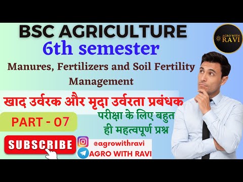 , title : '🚨BSC AGRICULTURE 6TH SEMESTER Manures, Fertilizers and Soil Fertility Management MOST IMPORTANT MCQ'