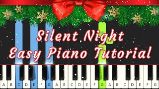 Silent Night Christmas Carol | EASY Piano Tutorial | Free Notes &amp; MIDI | C Major