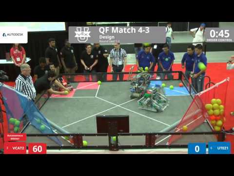 VEX Worlds 2016 - VEX U - Design - QF 4-3 (VCAT2) 293 vs 188 (UTEZ1)