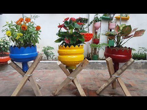 装飾アイデア リサイクル オブジェクト プランター編みバスケットで自分で園芸植物を作る